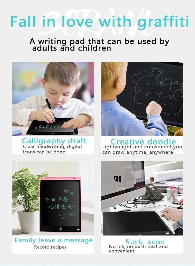 NOTYEX LCD Colourful Drawing Writing Tablet for Kids Writing pad for Study, Slate Board, 8.5 inch /12 inch E-Note Pad, Handwriting Birthday Gifts for Boys, Girls & Kids (Pack 4 (12 Inch)) - Image 5